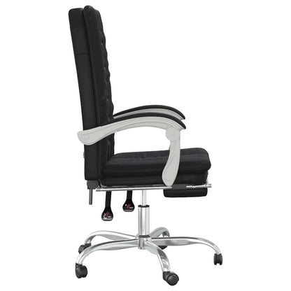 Reclining Office Chair Black Faux leather, Foam, Metal, Plywood