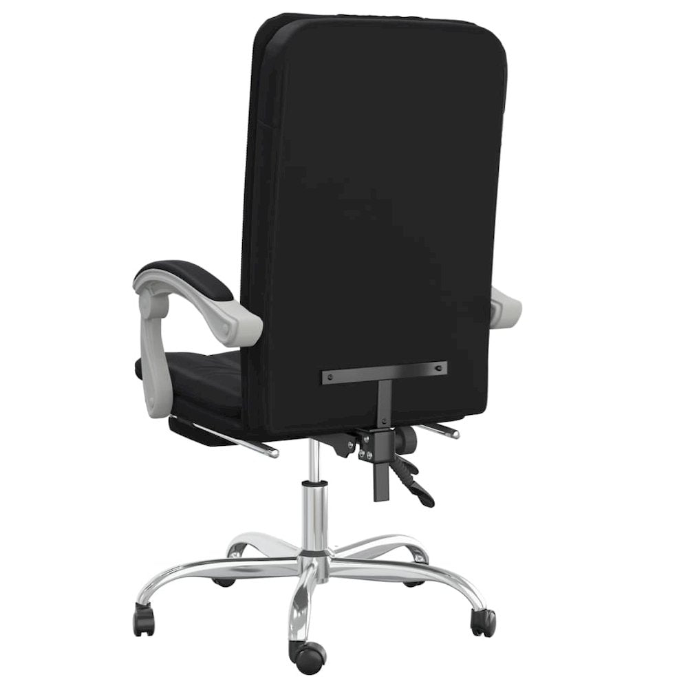 Reclining Office Chair Black Faux leather, Foam, Metal, Plywood