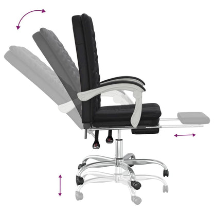 Reclining Office Chair Black Faux leather, Foam, Metal, Plywood