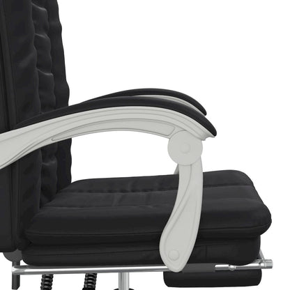 Reclining Office Chair Black Faux leather, Foam, Metal, Plywood