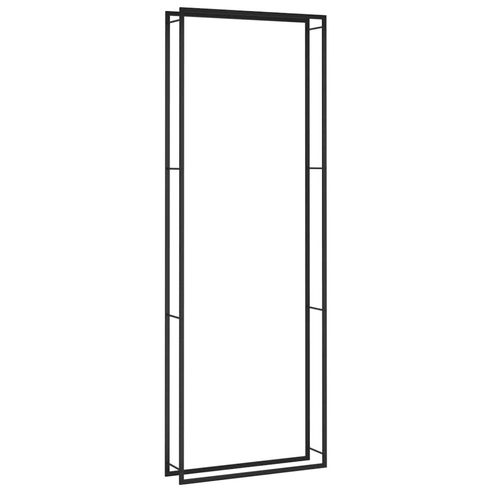 Firewood Rack Matt Black 43.3"x11"x122.8" Steel