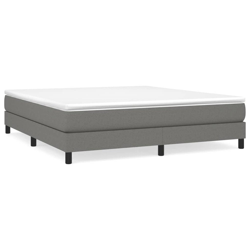 Bed Frame Dark Grey Fabric (100% polyester), plywood, engineered wood