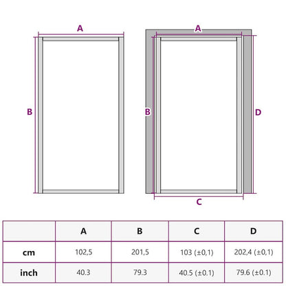 Interior Door 40.4"x79.3" Black Matt Glass and Aluminum