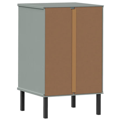 Bedside Cabinet Grey Solid pine wood, metal Medium