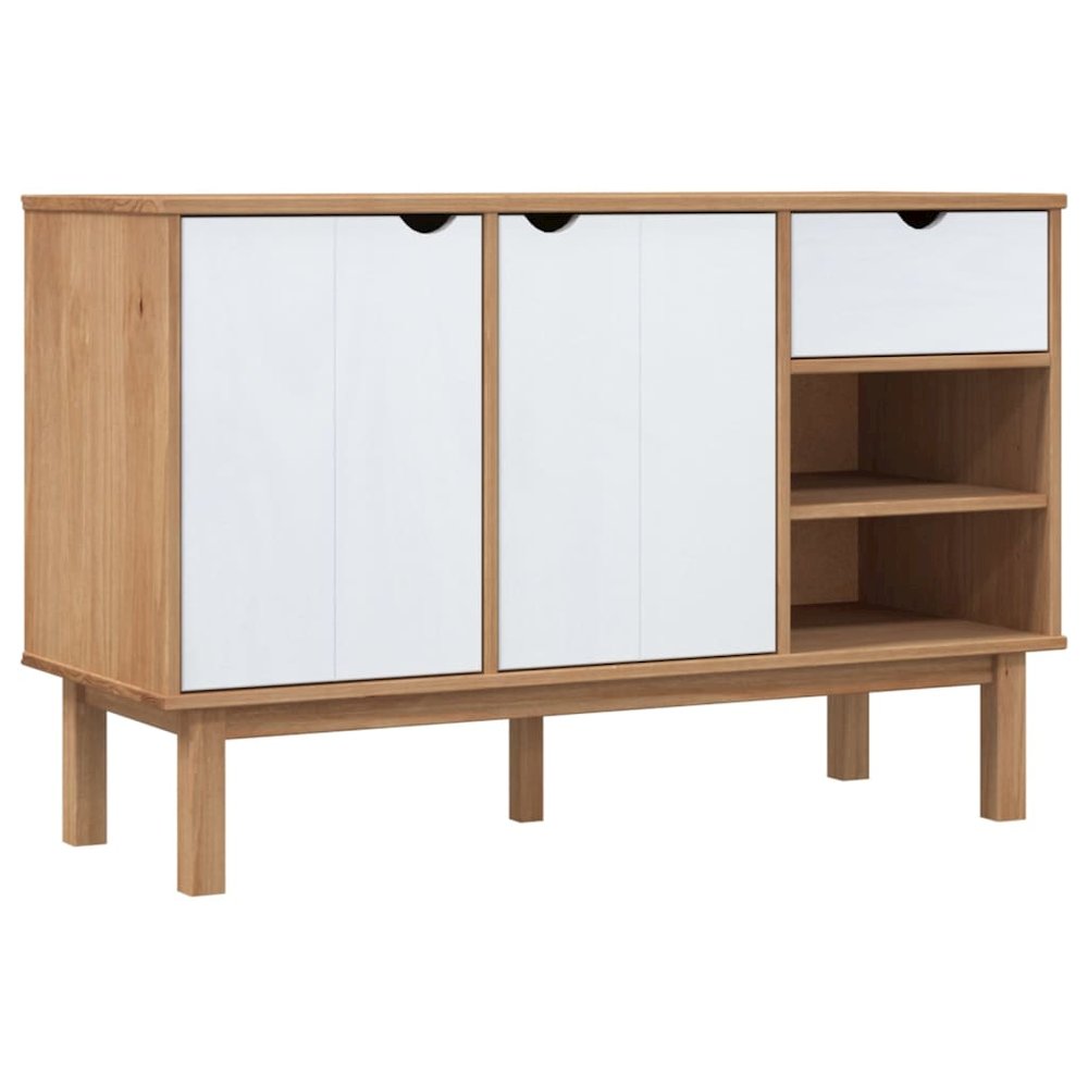 Sideboard Brown and white Solid pine wood, engineered wood Medium