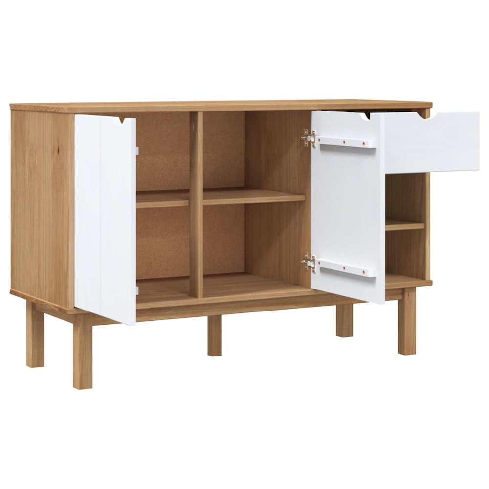 Sideboard Brown and white Solid pine wood, engineered wood Medium