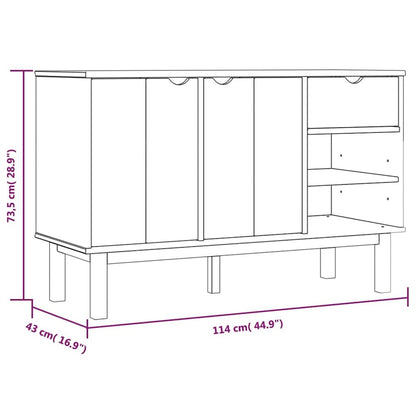 Sideboard Brown and white Solid pine wood, engineered wood Medium
