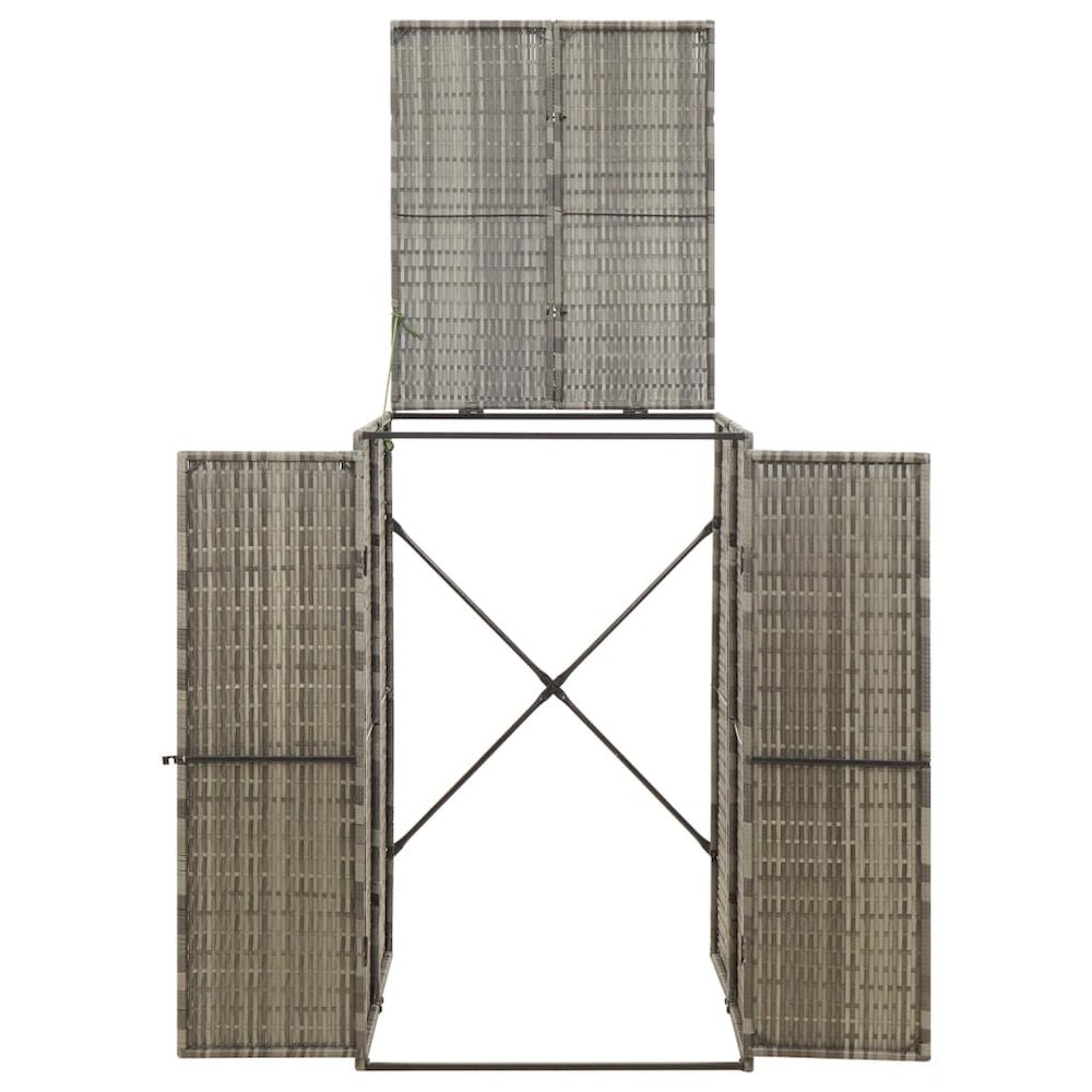 Single Wheelie Bin Shed Gray 27.6"x31.5"x46.1" Poly Rattan