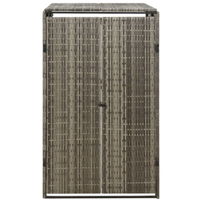 Single Wheelie Bin Shed Gray 27.6"x31.5"x46.1" Poly Rattan