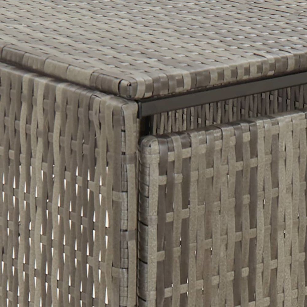 Triple Wheelie Bin Shed Gray 81.5"x31.5"x46.1" Poly Rattan