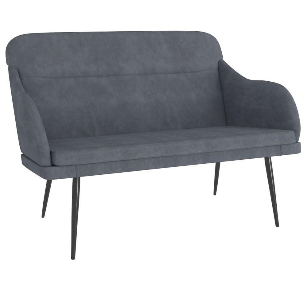 Bench Dark Grey Velvet (100% polyester), metal, plywood Standard