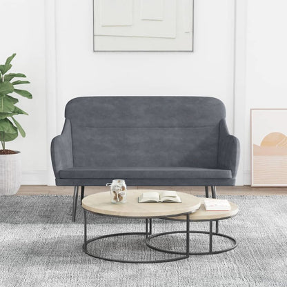 Bench Dark Grey Velvet (100% polyester), metal, plywood Standard