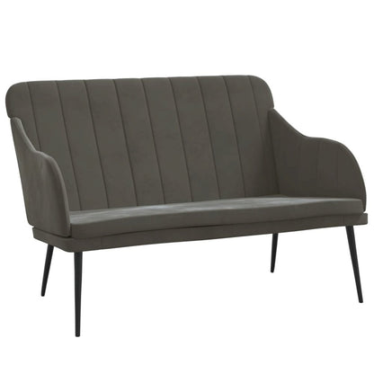 Bench Dark Gray Velvet fabric, Metal, Plywood Medium