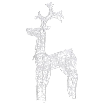 Reindeer Christmas Decoration Set of 2 Warm White Acrylic