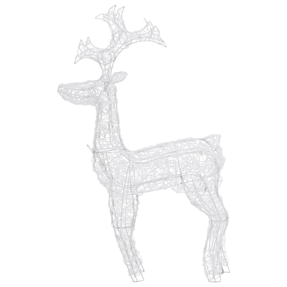 Reindeer Christmas Decoration Set of 2 Warm White Acrylic