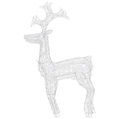 Reindeer Christmas Decoration Set of 2 Warm White Acrylic