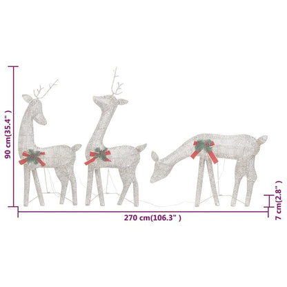 Christmas Reindeer Set of 6 Gold Fabric, Steel Medium