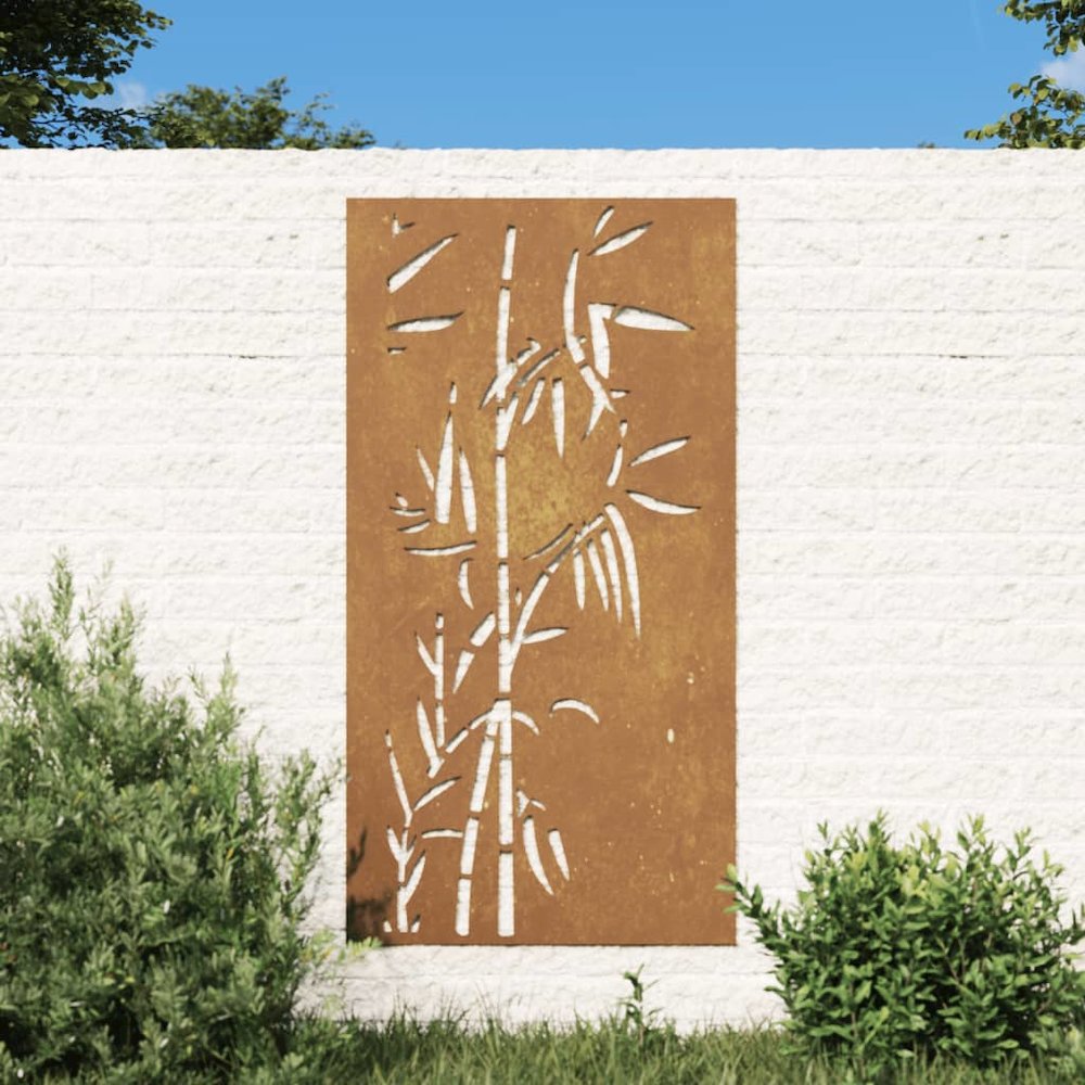 Garden Wall Art Rusty Corten Steel 41.3x21.7 in Decorative Inlays
