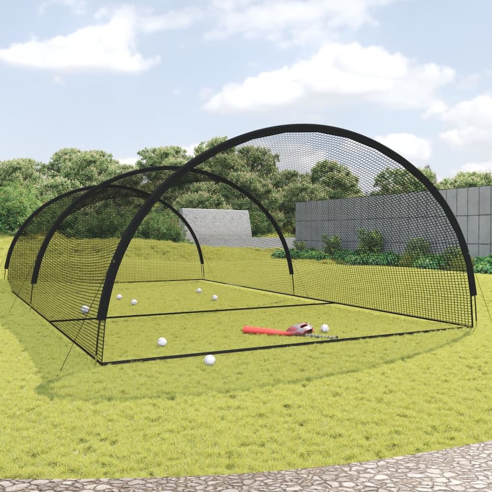 Baseball Batting Cage Net Black 354.3"x157.5"x98.4" Polyester