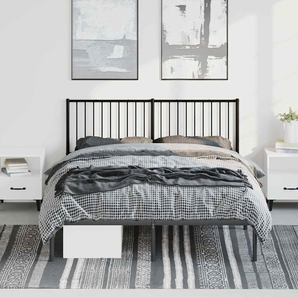 Bed Frame Black Powder-coated steel King Size Bed Frame