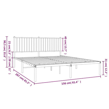 Bed Frame Black Powder-coated steel King Size Bed Frame