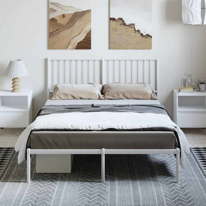 Bed Frame White Steel Full Bed Frame Rectangular Durable