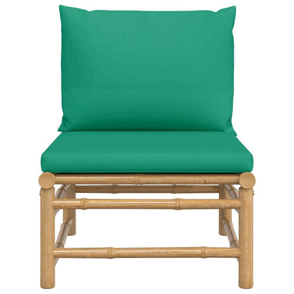 Garden Middle Sofa Green, Natural Bamboo