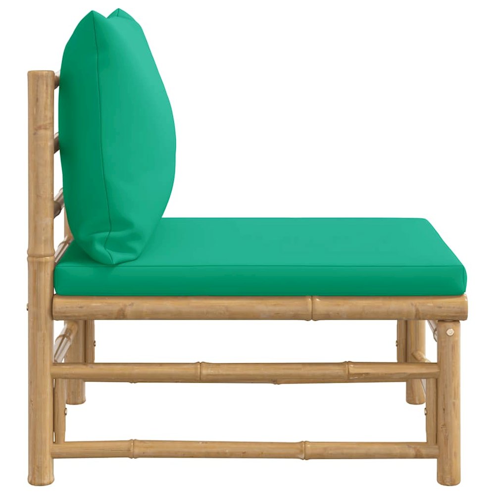 Garden Middle Sofa Green, Natural Bamboo