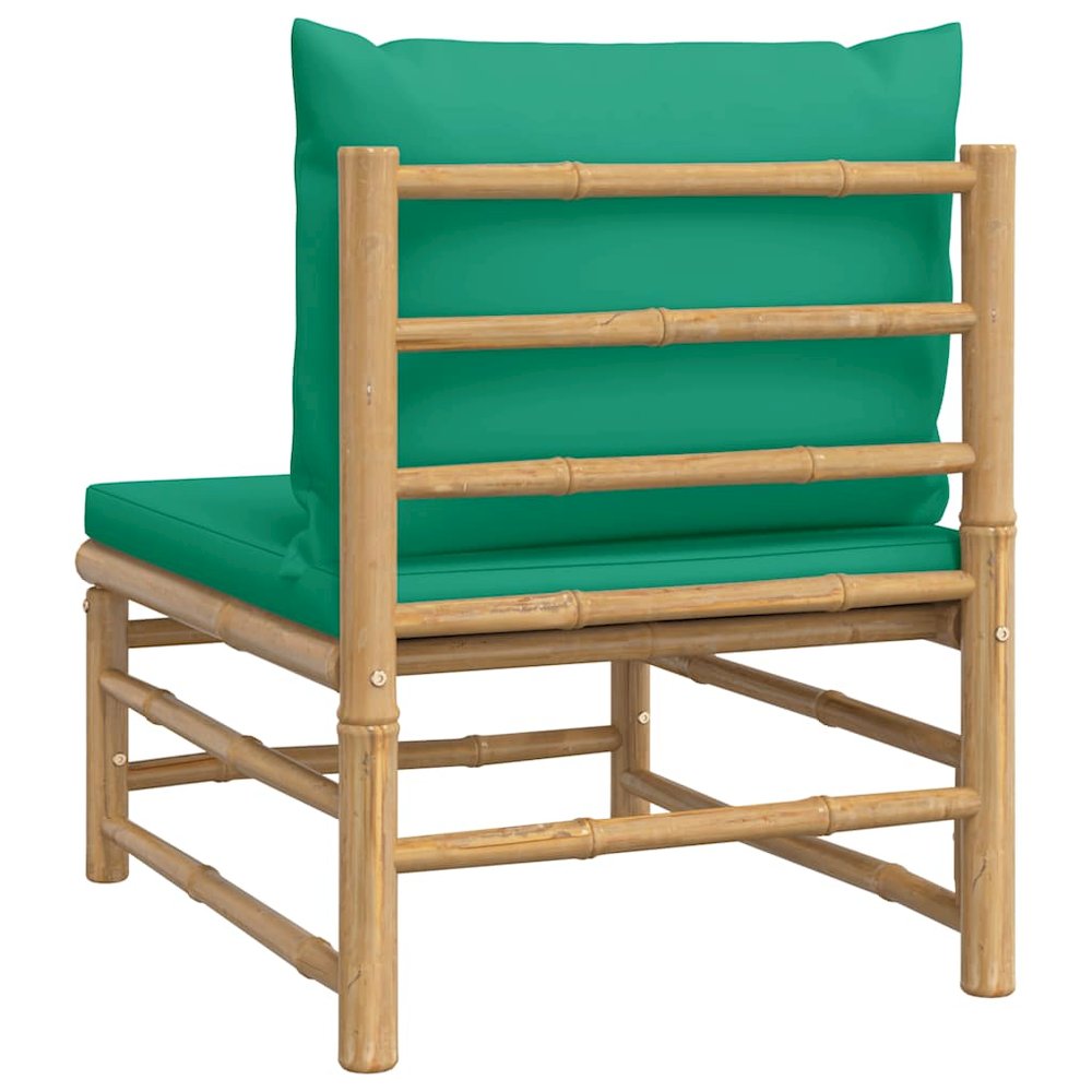 Garden Middle Sofa Green, Natural Bamboo