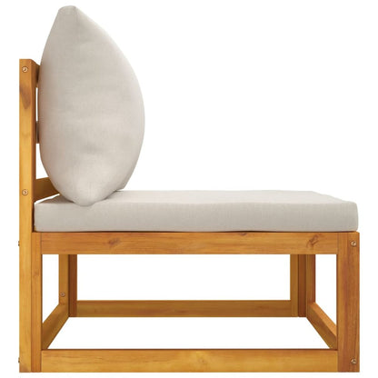 Garden Sofa Set Light Grey Solid Acacia wood, 100% Polyester Medium