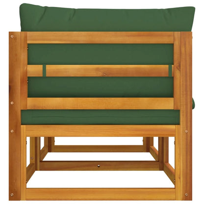 Corner Sofa Green cushions Solid acacia wood and polyester Standard