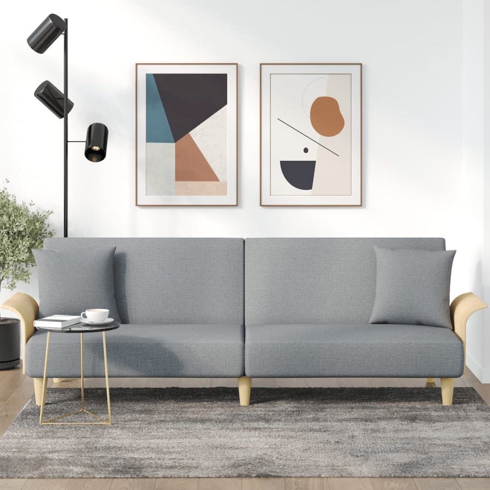 Sofa Bed Light Gray Fabric (100% polyester) Standard Sleeper Sofa