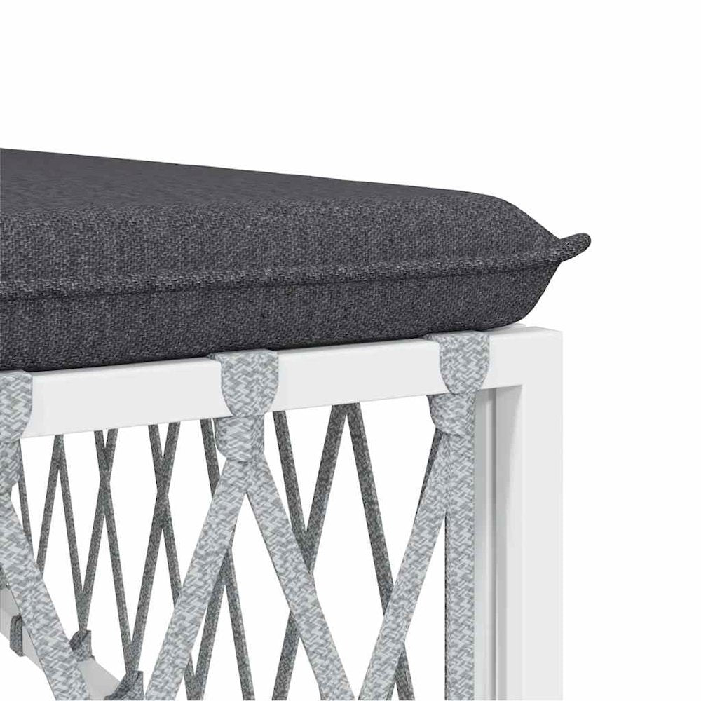 Garden Corner Sofa White Woven fabric, powder-coated steel, textilene