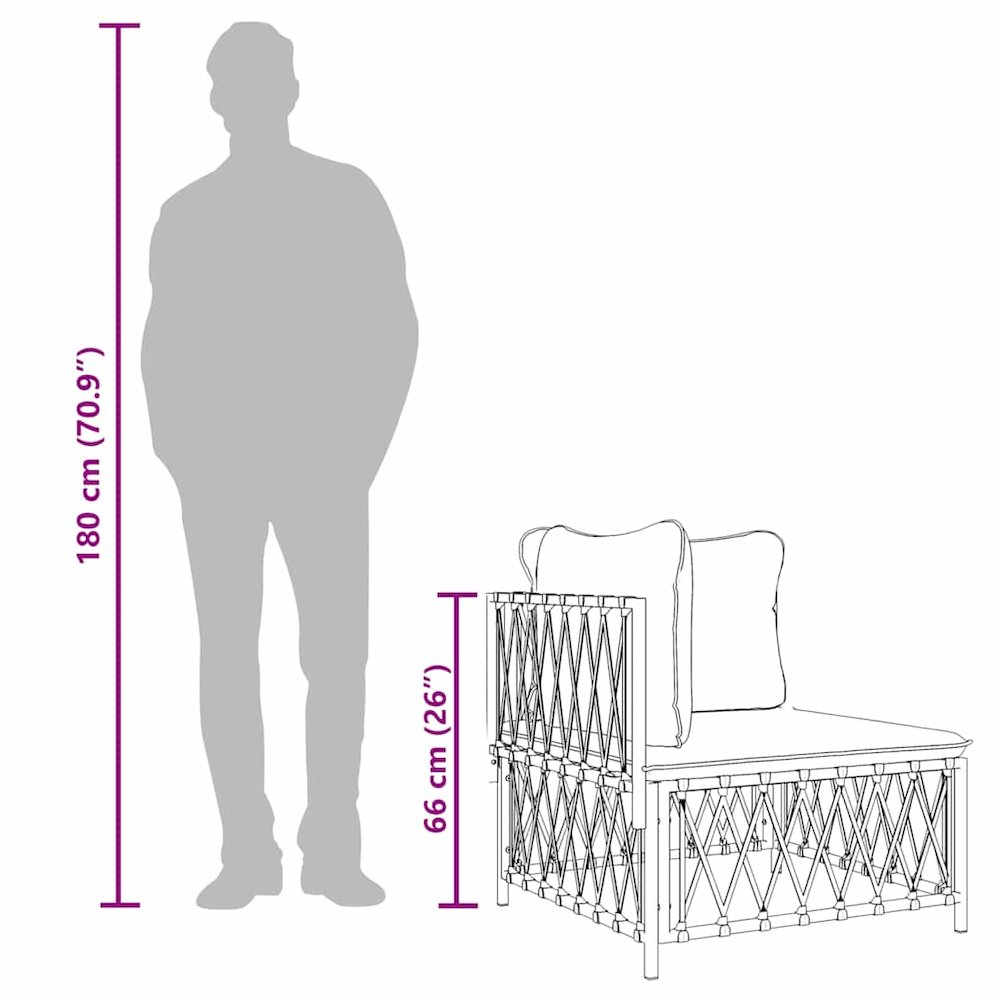 Garden Corner Sofa White Woven fabric, powder-coated steel, textilene
