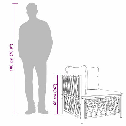 Garden Corner Sofa White Woven fabric, powder-coated steel, textilene