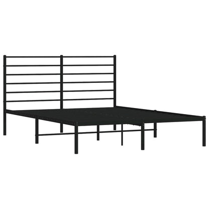 Bed Frame Black Powder-Coated Steel Full Bed Frame Rectangular