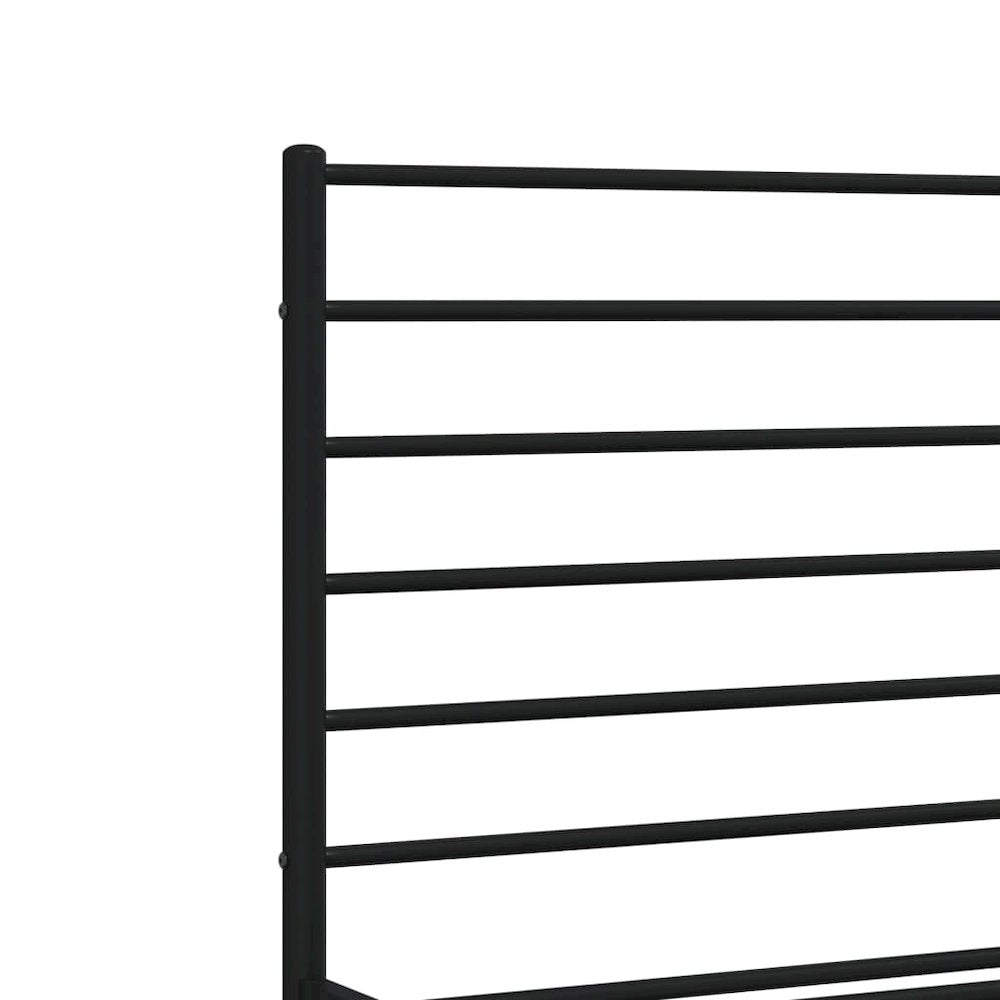 Bed Frame Black Powder-Coated Steel Full Bed Frame Rectangular