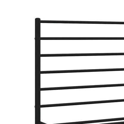 Bed Frame Black Powder-Coated Steel Full Bed Frame Rectangular