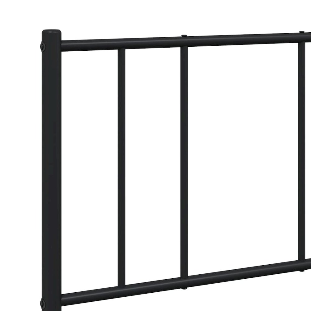 Bed Frame Black Powder-Coated Steel 53.9x74.8 in Bed Frame