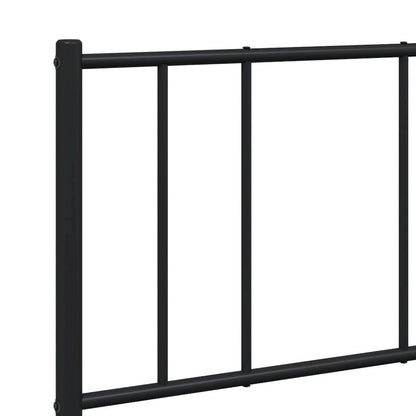 Bed Frame Black Powder-Coated Steel 53.9x74.8 in Bed Frame