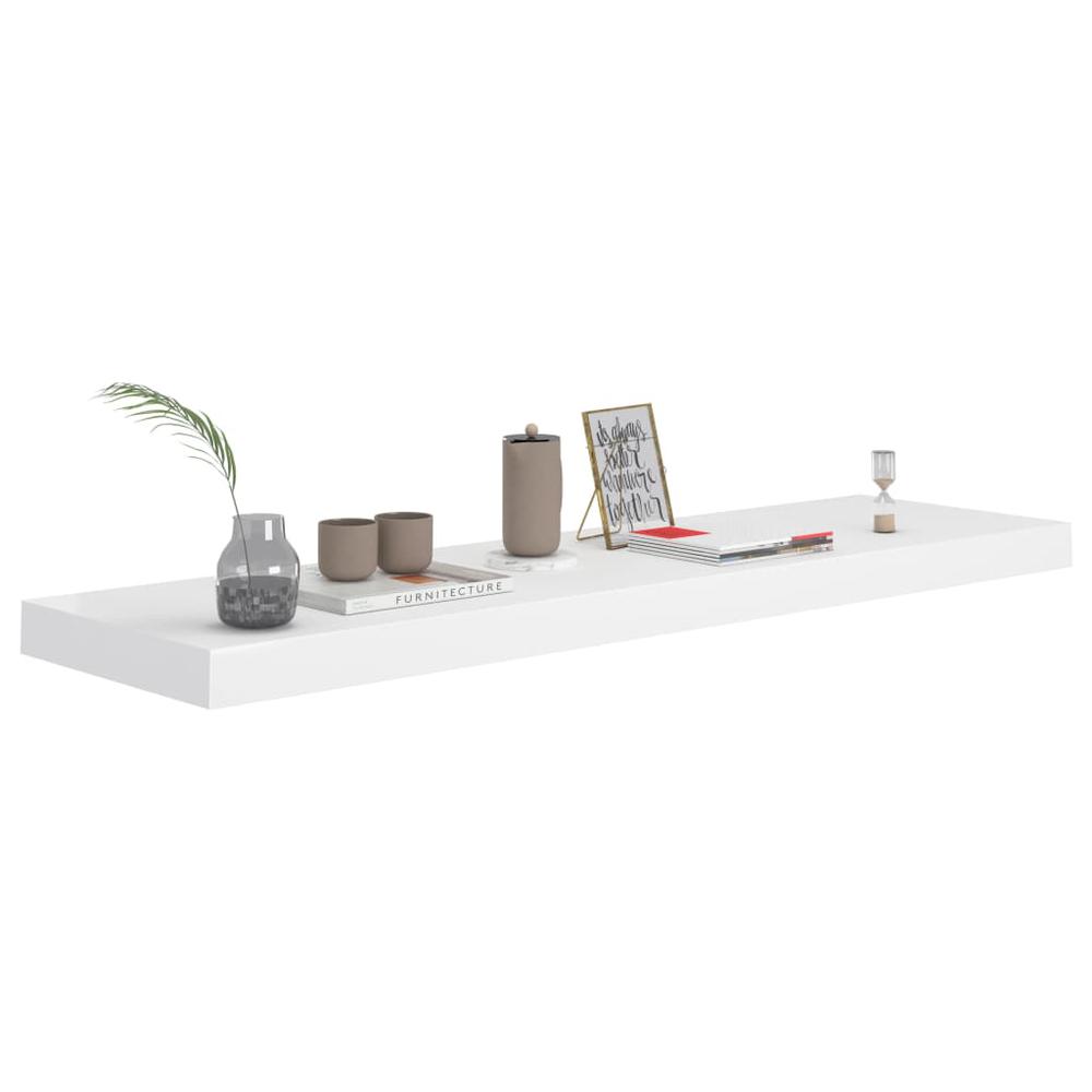 Wall Shelf White Honeycomb MDF 35.4 x 9.3 x 1.5 in Wall mounting