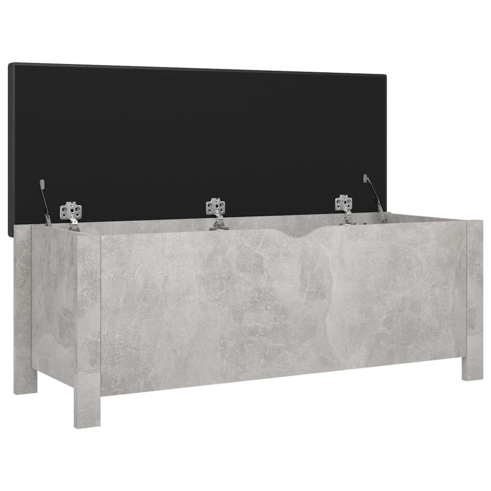 vidaXL Storage Box with Cushion Concrete Gray 41.3"x15.7"x17.7" Engineered Wood