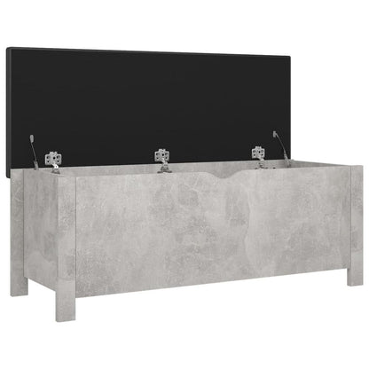 vidaXL Storage Box with Cushion Concrete Gray 41.3"x15.7"x17.7" Engineered Wood