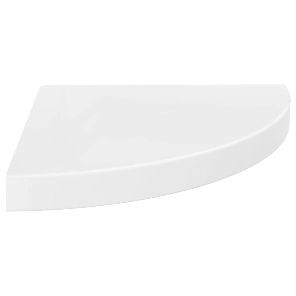 Corner Shelf High gloss white Honeycomb MDF, metal 13.8x13.8x1.5 in