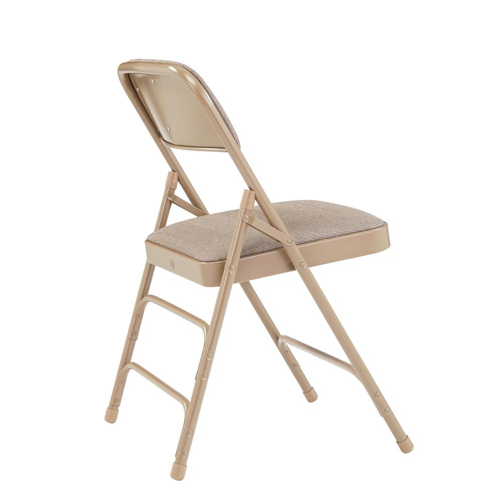 NPS® 2300 Series Deluxe Fabric Upholstered Triple Brace Double Hinge Premium Folding Chair, Café Beige (Pack of 4)