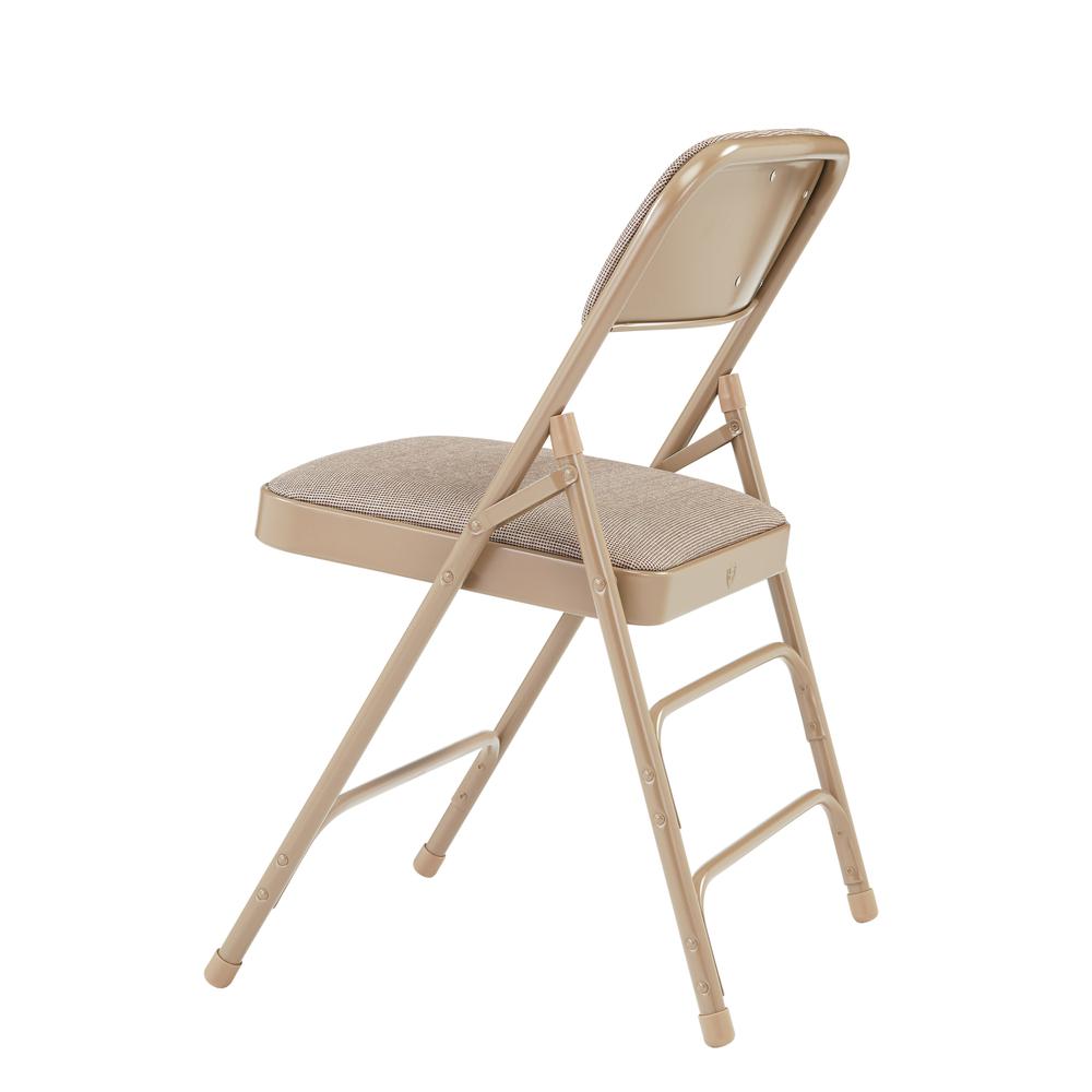 NPS® 2300 Series Deluxe Fabric Upholstered Triple Brace Double Hinge Premium Folding Chair, Café Beige (Pack of 4)