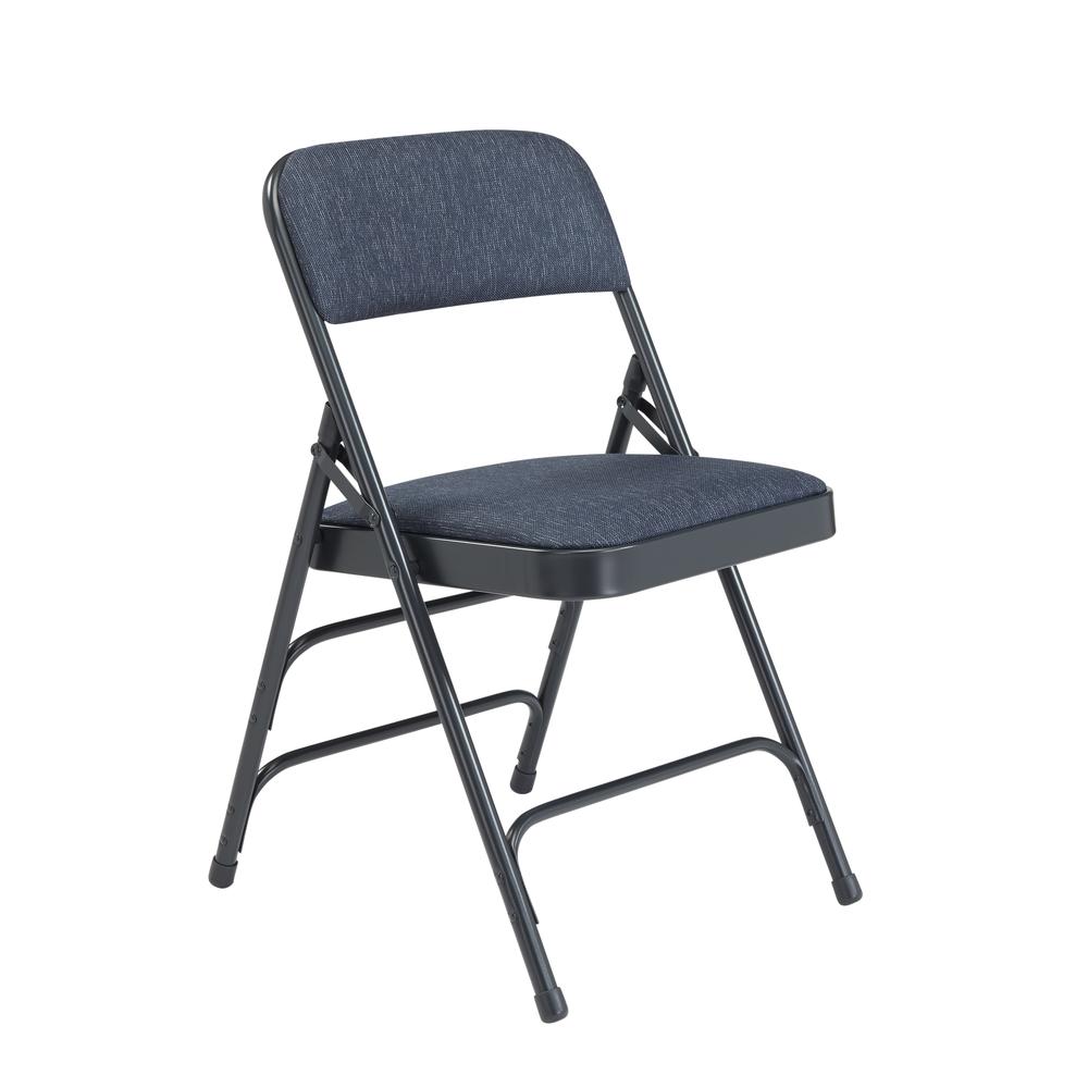 NPS® 2300 Series Deluxe Fabric Upholstered Triple Brace Double Hinge Premium Folding Chair, Imperial Blue (Pack of 4)