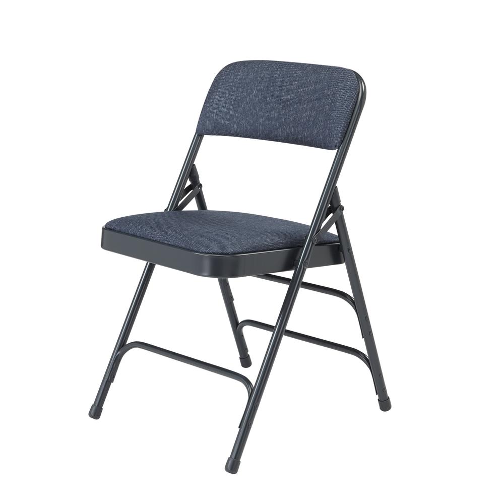 NPS® 2300 Series Deluxe Fabric Upholstered Triple Brace Double Hinge Premium Folding Chair, Imperial Blue (Pack of 4)