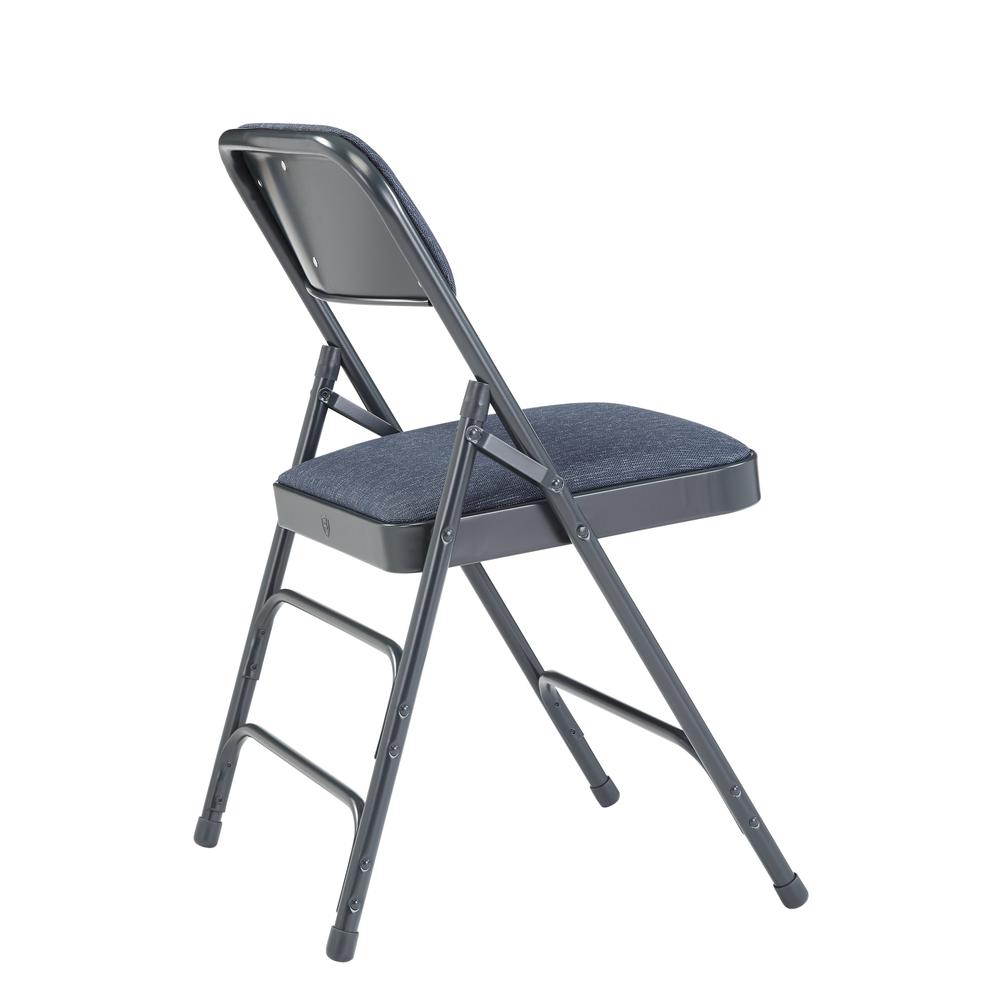 NPS® 2300 Series Deluxe Fabric Upholstered Triple Brace Double Hinge Premium Folding Chair, Imperial Blue (Pack of 4)