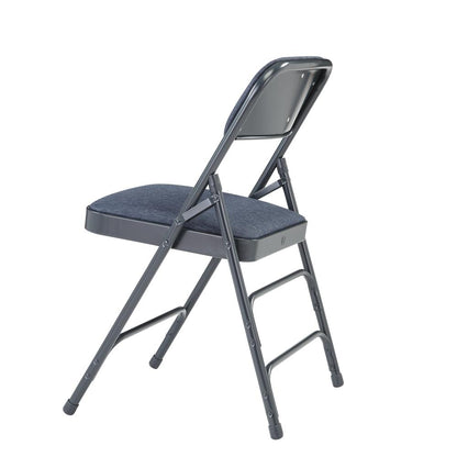 NPS® 2300 Series Deluxe Fabric Upholstered Triple Brace Double Hinge Premium Folding Chair, Imperial Blue (Pack of 4)